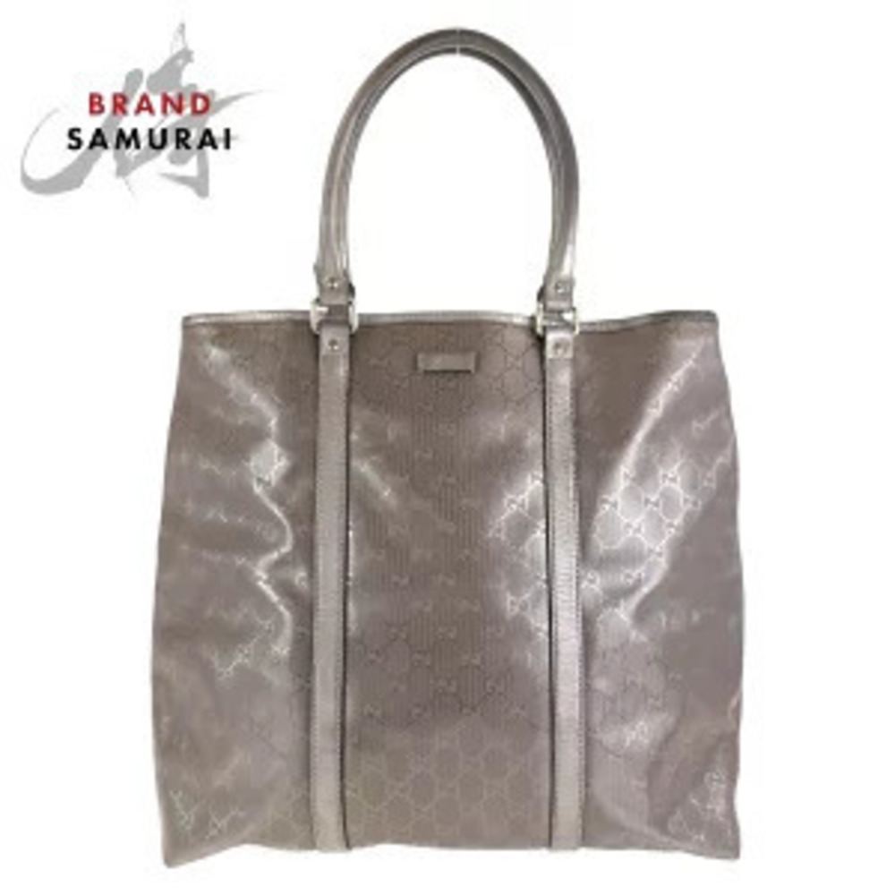Gucci GG Imprime Tote Bag Shoulder Brown Canvas Leather